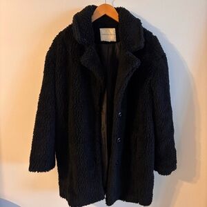 American Eagle Outfitters Black Teddy Jacket Small GUC